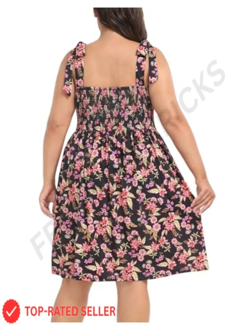 Women's Plus Size Romper Dress with Built-in Shorts & Pockets, Sleeveless